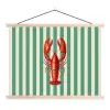 Kreeft - Strepen - Realistisch - Zomers textielposter latten blank klein -3d