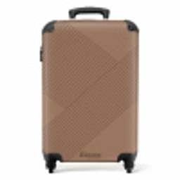 Minimal - Kruisende lijnen op warm bruin NBS - Handbagage koffer - Unisex middel -productfoto_recht