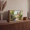 Dorp - Zon - Kraampjes - Huizen Light Box met batterij (Wandlamp) middel -sfeer2