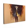 Giraf - Bruin - Abstract - Geschilderd Tuinposter op houten frame 2 cm dik klein -3d