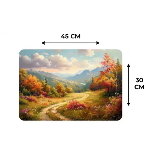 Landschap - Illustratie - Natuur Placemat vinyl groot -specs