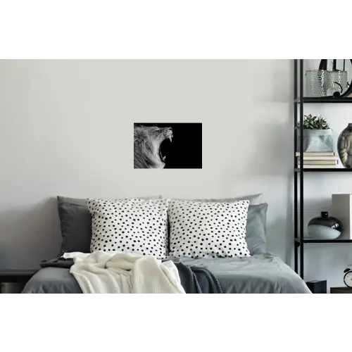 Dieren - Leeuw - Zwart - Wit - Portret Muursticker klein -slaapkamer