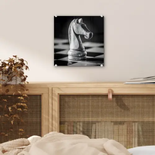 Paard - Hout - Schaalbord - Zwart plexiglas 5mm klein -sfeer4