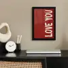 Schuin - Loveyou - Rood fotolijst zwart zonder passe partout klein -sfeer1