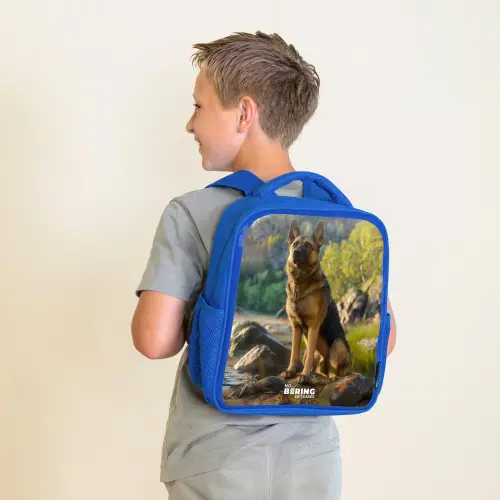 Hessel herder Kinderrugzak - Blauw middel -sfeer2