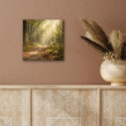 Zonlicht - Bospad - Bomen aluminium wit klein -sfeer4