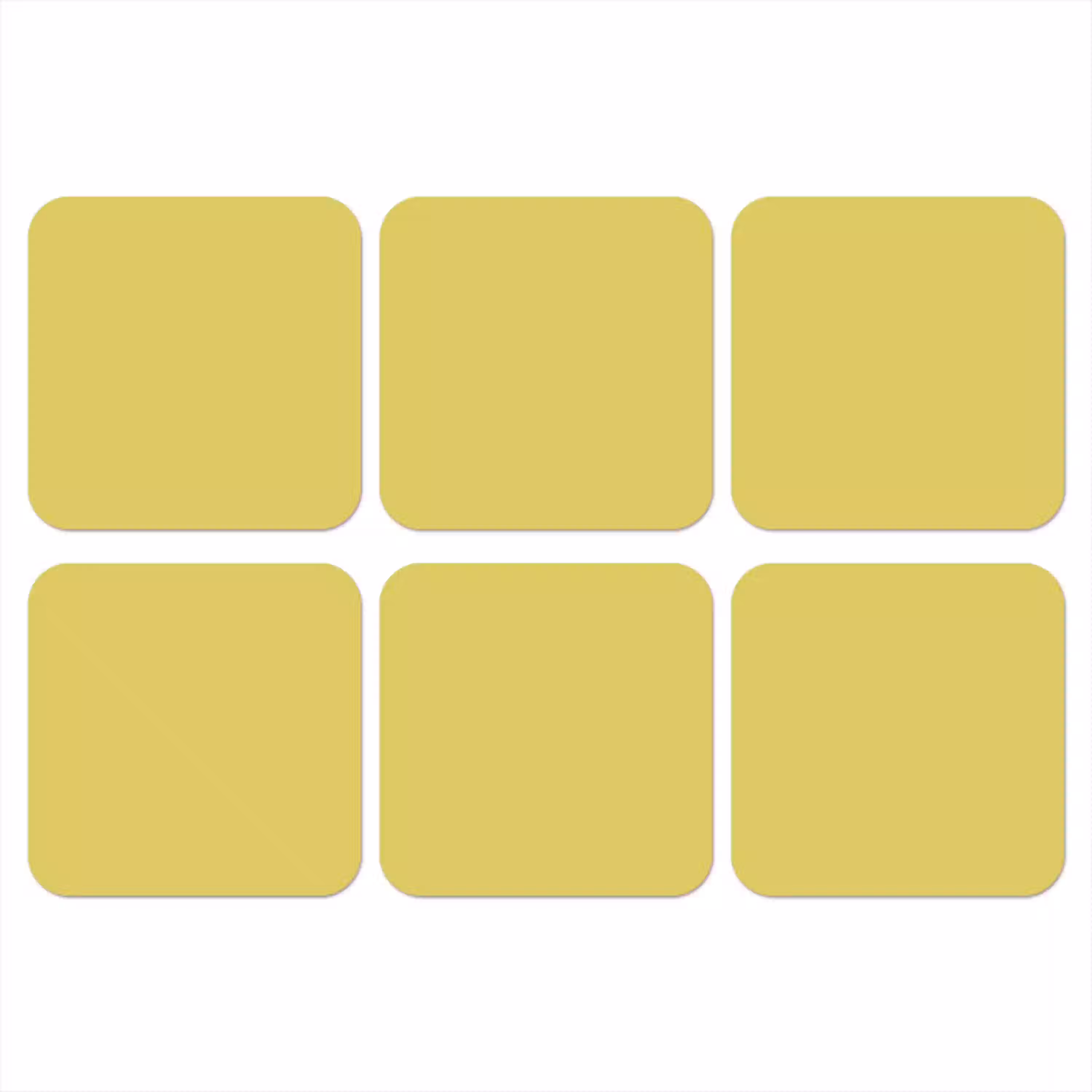 Golden - Ochre - Geel onderzetter kurk middel 366 -3d