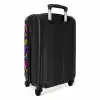 Neon panterprint op paars met kleurrijke accenten NBS - Handbagage koffer - Volwassenen Unisex middel -achterkant