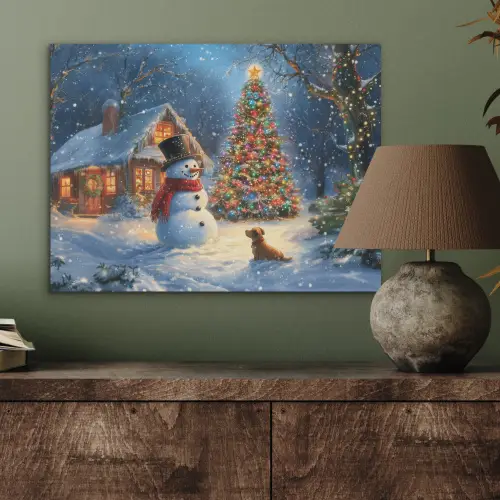 Kerstwonder - Winteravond - Kleurrijk PET vilt klein -sfeer2