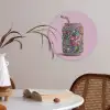 Frisdrankblikje - Bloemenpatroon - Edelstenen - Kleurrijk Akoestische PET Vilt - Rond klein -sfeer3
