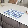 Huizen - Schepen - Blauw Inductie beschermer vinyl 3mm klein 276 -sfeer8