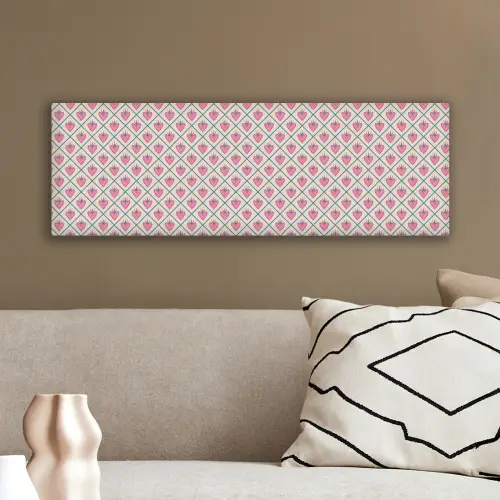 Retro - Ruit - Hartjes - Patroon canvas 2cm klein 828 -sfeer3