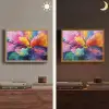 Bloemexplosie - Veelkleurig - Bewegend Light Box met batterij (Wandlamp) middel -sfeer3
