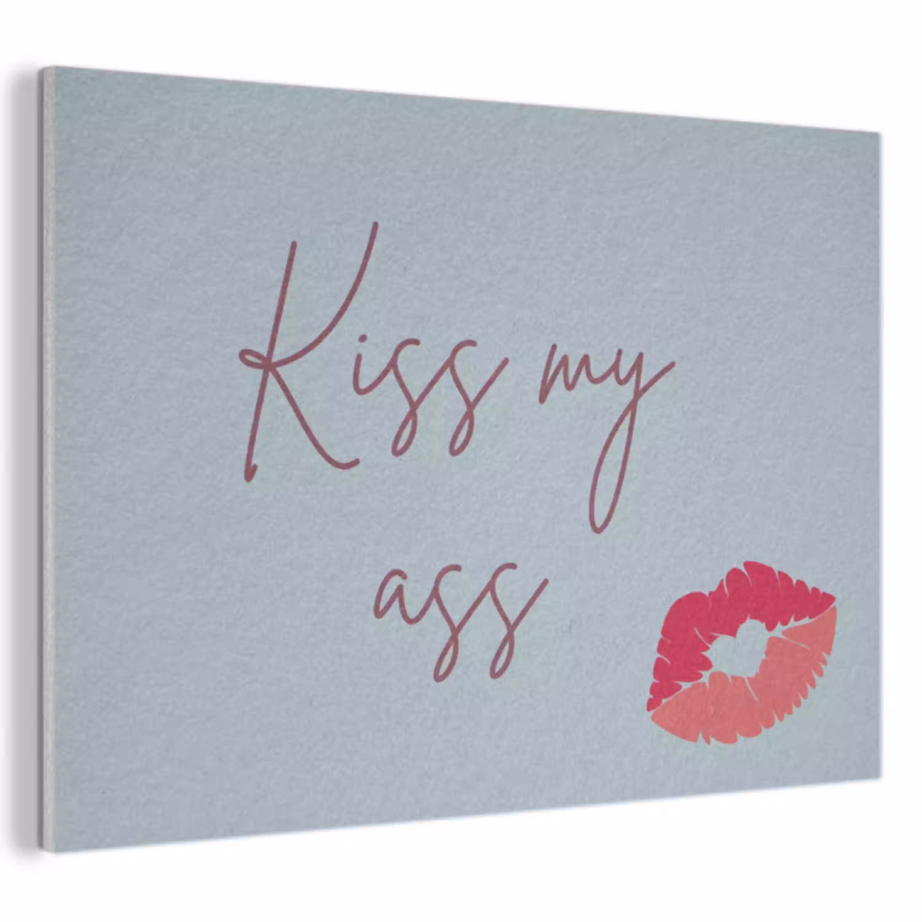 Kiss my ass - Lip - Blauw PET vilt klein -3d