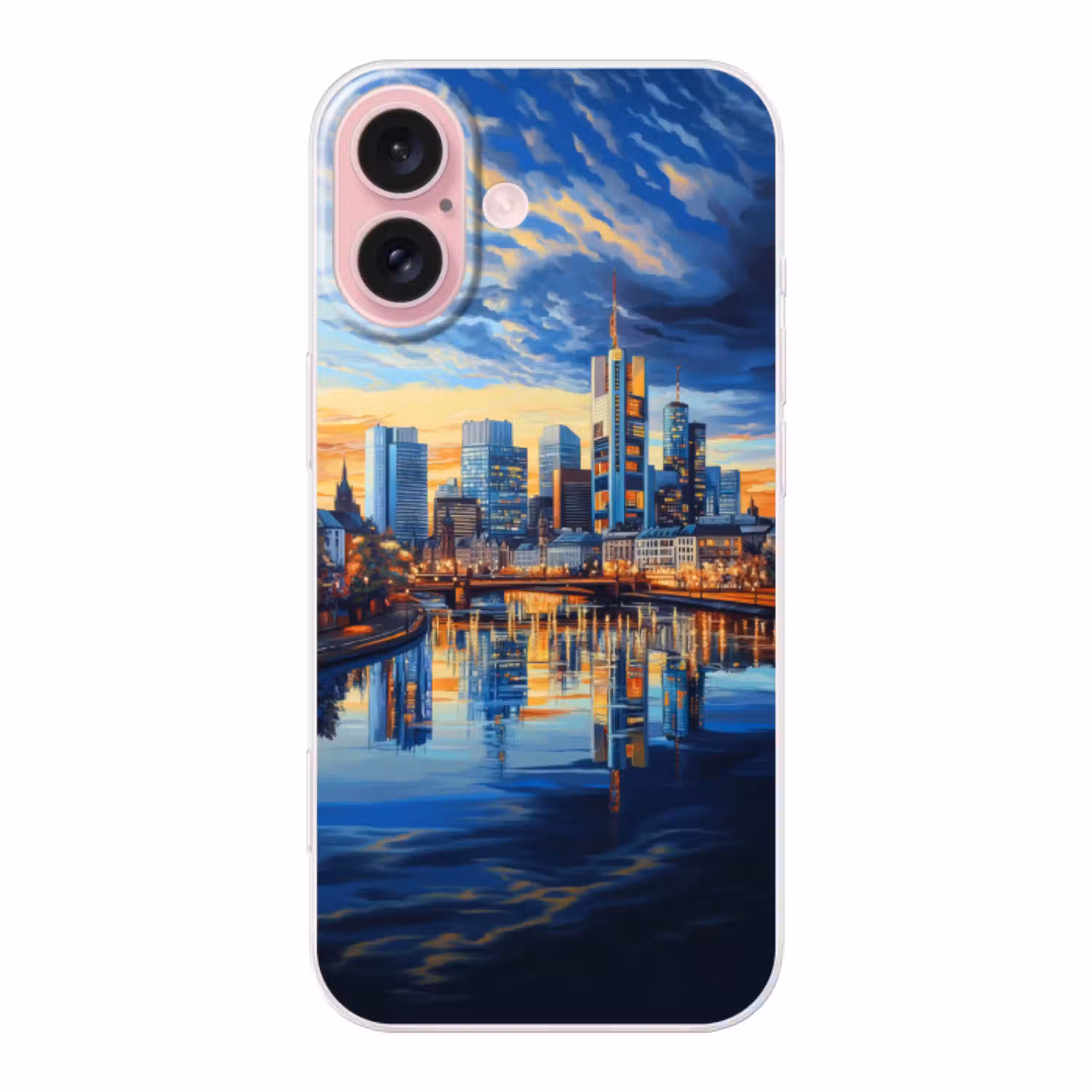 Zonsondergang Frankfurt - Stad - Skyline - Water Apple iPhone 16 klein -3d