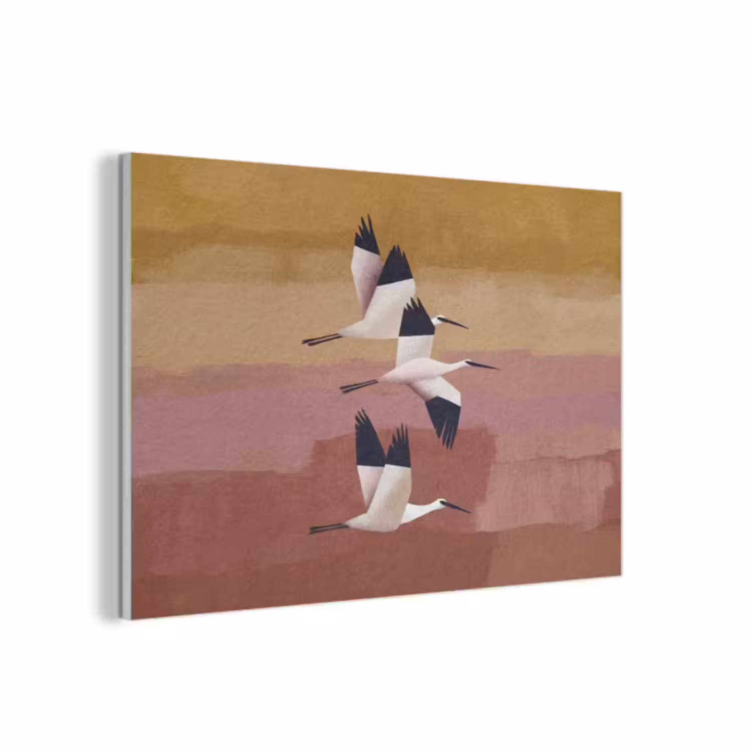 Akoestisch schilderij - Vogels - Snavel - Abstract