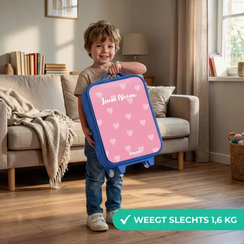Hartjesritme Kinderkoffer - Blauw klein -sfeer2_NL