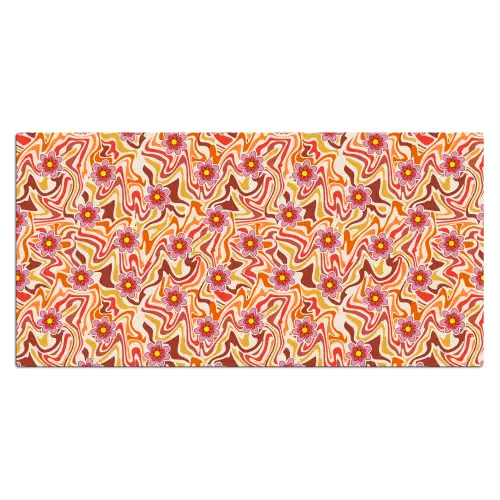 Retro - Bloemen - Patroon Muismat XXL klein 681 -3d_leeg