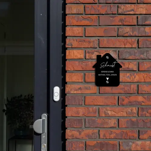 Zwart vlak - Sierlijk Naambord Huisje klein -sfeer2