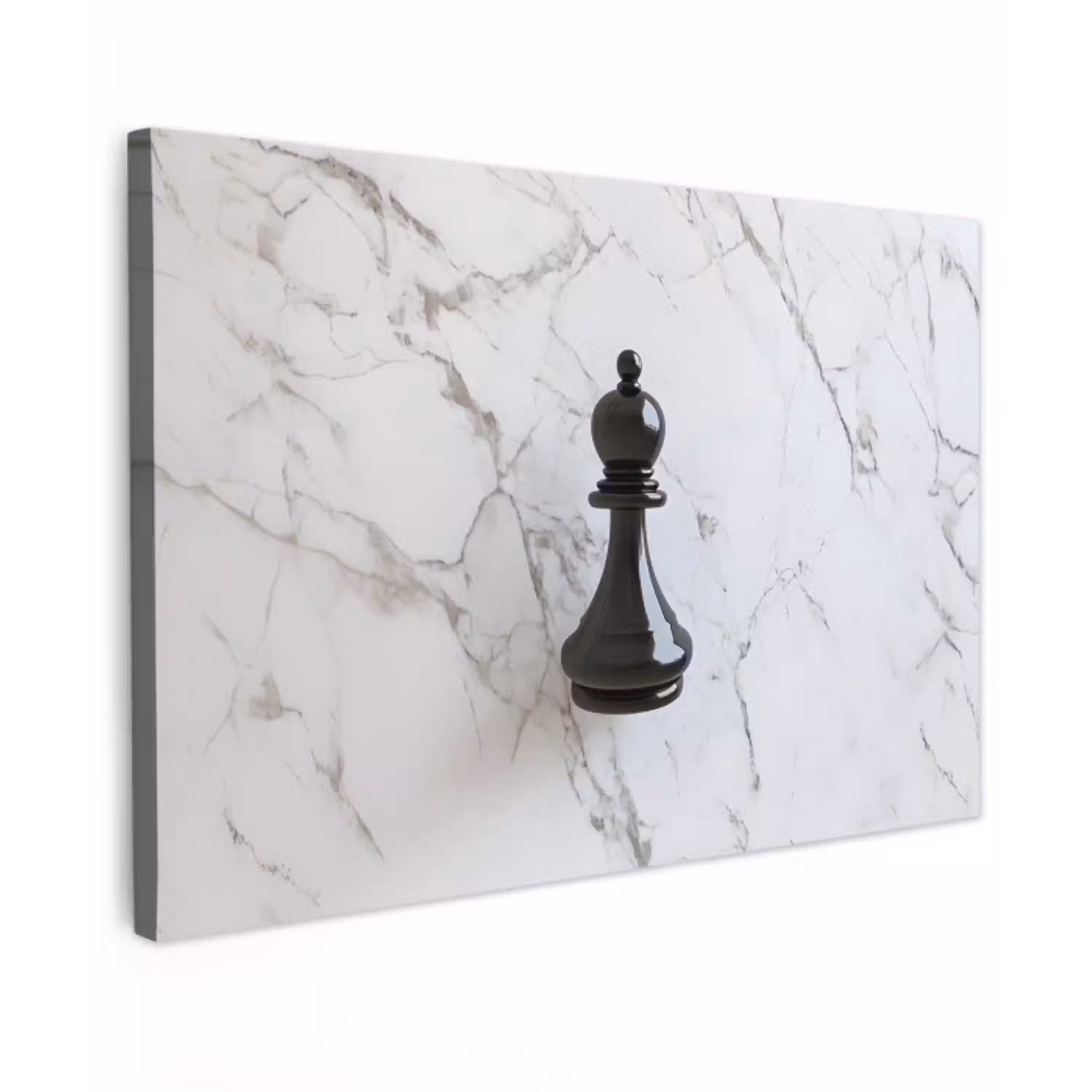 Schaakstuk - Loper - Zwart - Marmer canvas 2cm klein -z3d