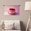 Taart - Hart - Roze Wandkleed katoen klein -sfeer4