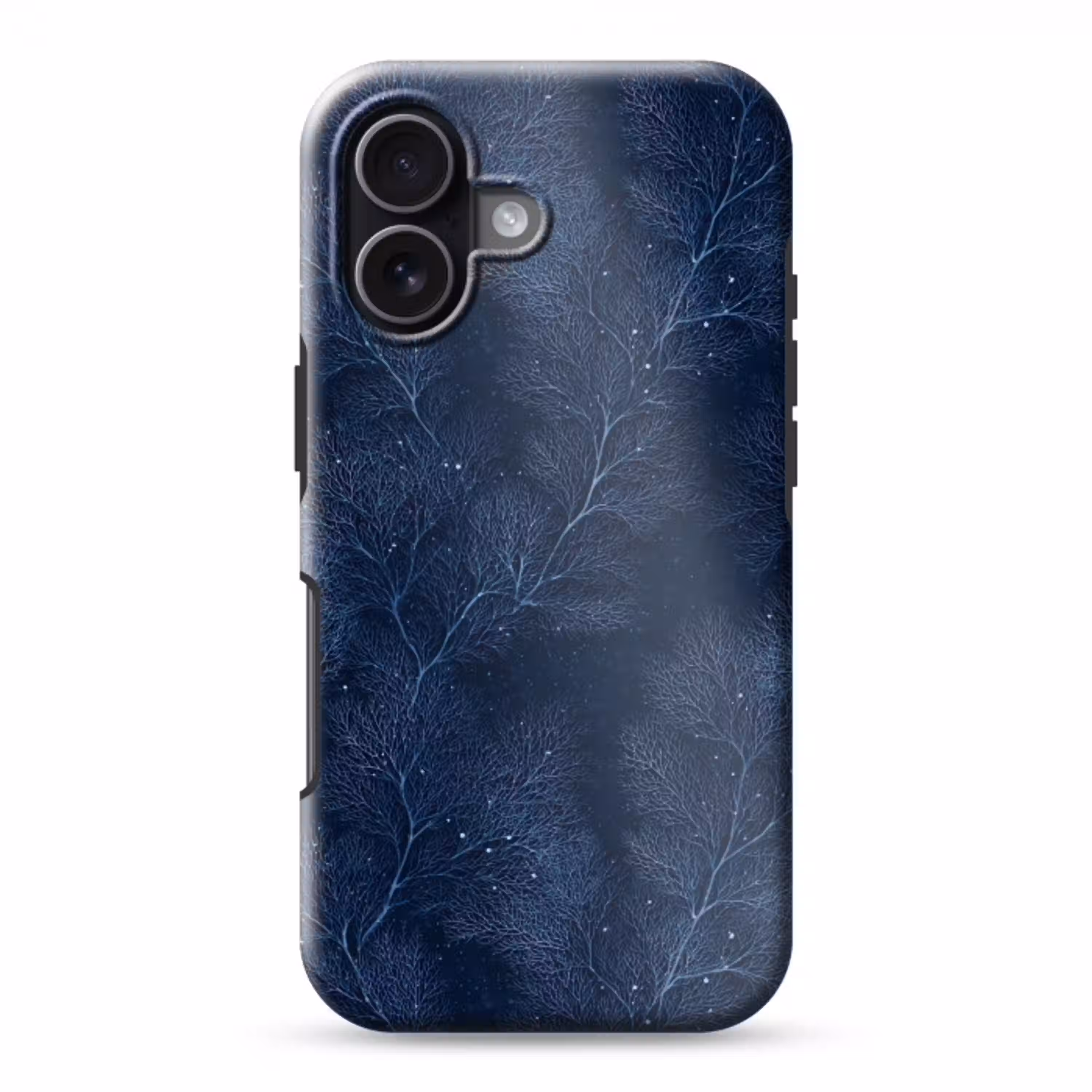 Koraal - Takken - Patroon - Nachtblauw Toughcase MagSafe Apple iPhone 17 klein 1017 -3d