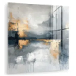 Kunst - Grijs - Goud - Abstract plexiglas 5mm klein -zzzproduct_nieuw