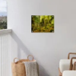 Bosrijke rotsformatie tuinposter los doek klein -sfeer8