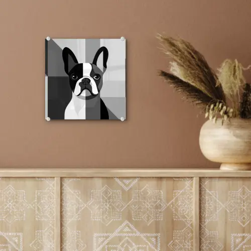 Buldog - Zwart - Abstract - Vlakken plexiglas 5mm klein -sfeer5