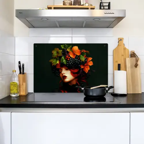 Vrouw - Rood - Groen - Druiven Inductie beschemer met haakjes klein -sfeer2