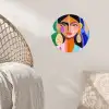 Portret - Vrouw - Modern Wandcirkel behangsticker klein -sfeer4