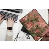 Kolibries - Bloemen - Groen - Roze laptophoes neopreen klein -bureau