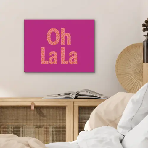 Oh la la - Luipaardprint - Roze PET vilt klein -sfeer3