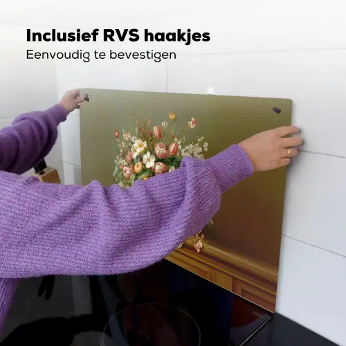 Vaas - Pastel - Kleuren - Bloemen Inductie beschemer met haakjes klein -ky-ophangen-nl