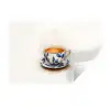 Theekop - Bladeren - Blauw Muursticker klein -3d