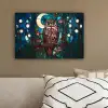 Uil - Mozaïek - Maan - Nacht canvas 2cm klein -sfeer3