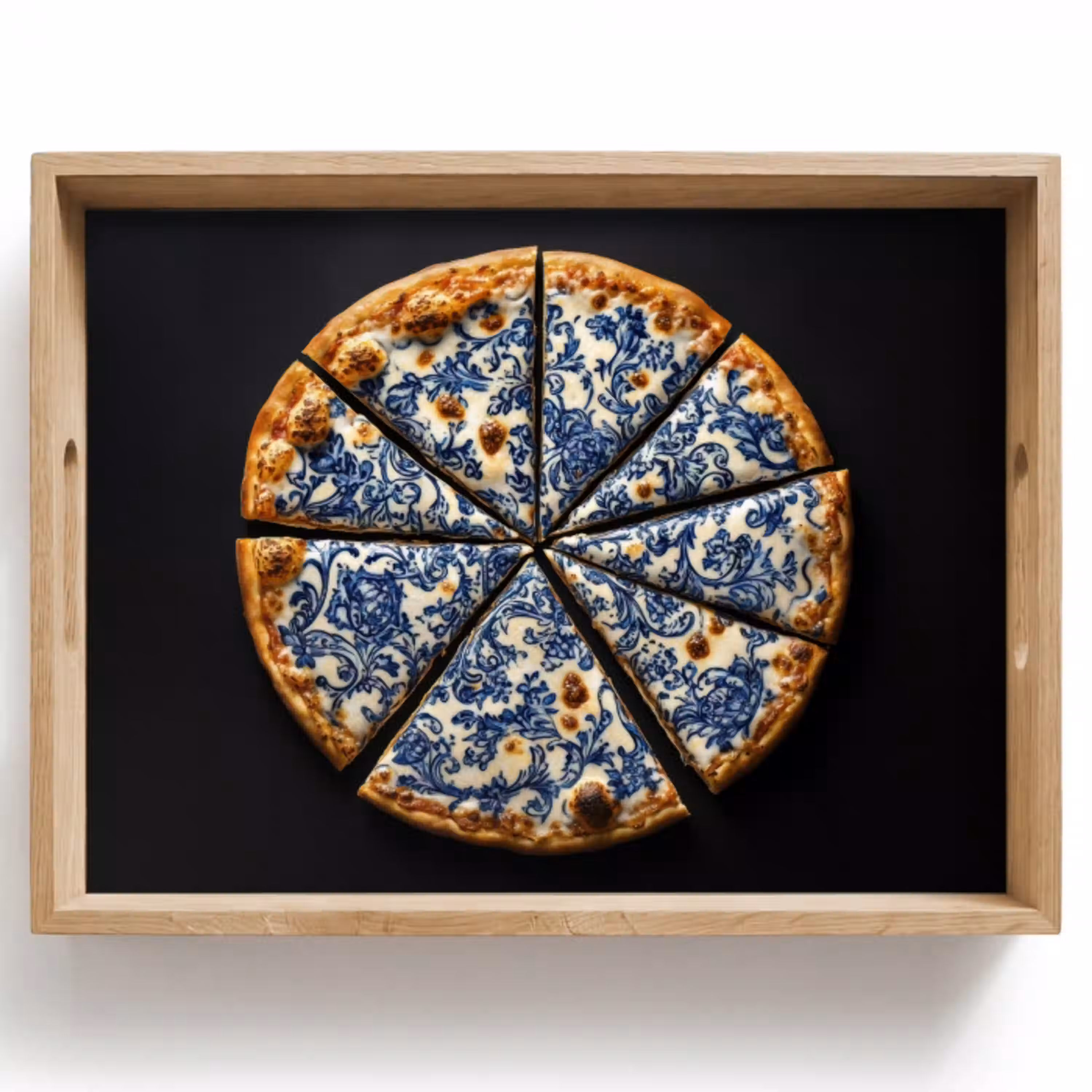 Pizza - Eten - Delftsblauw Dienblad Rechthoek middel -z3d_shopping