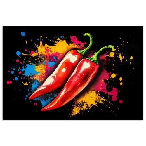 Peper - Graffiti - Verf - Abstract - Modern - Kleurrijk poster papier klein -3d