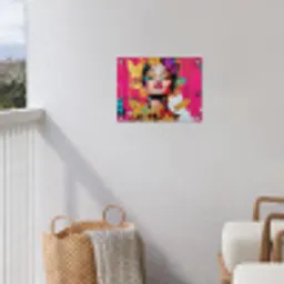 Vrouw - Abstract - Kleurrijk tuinposter los doek klein -sfeer8