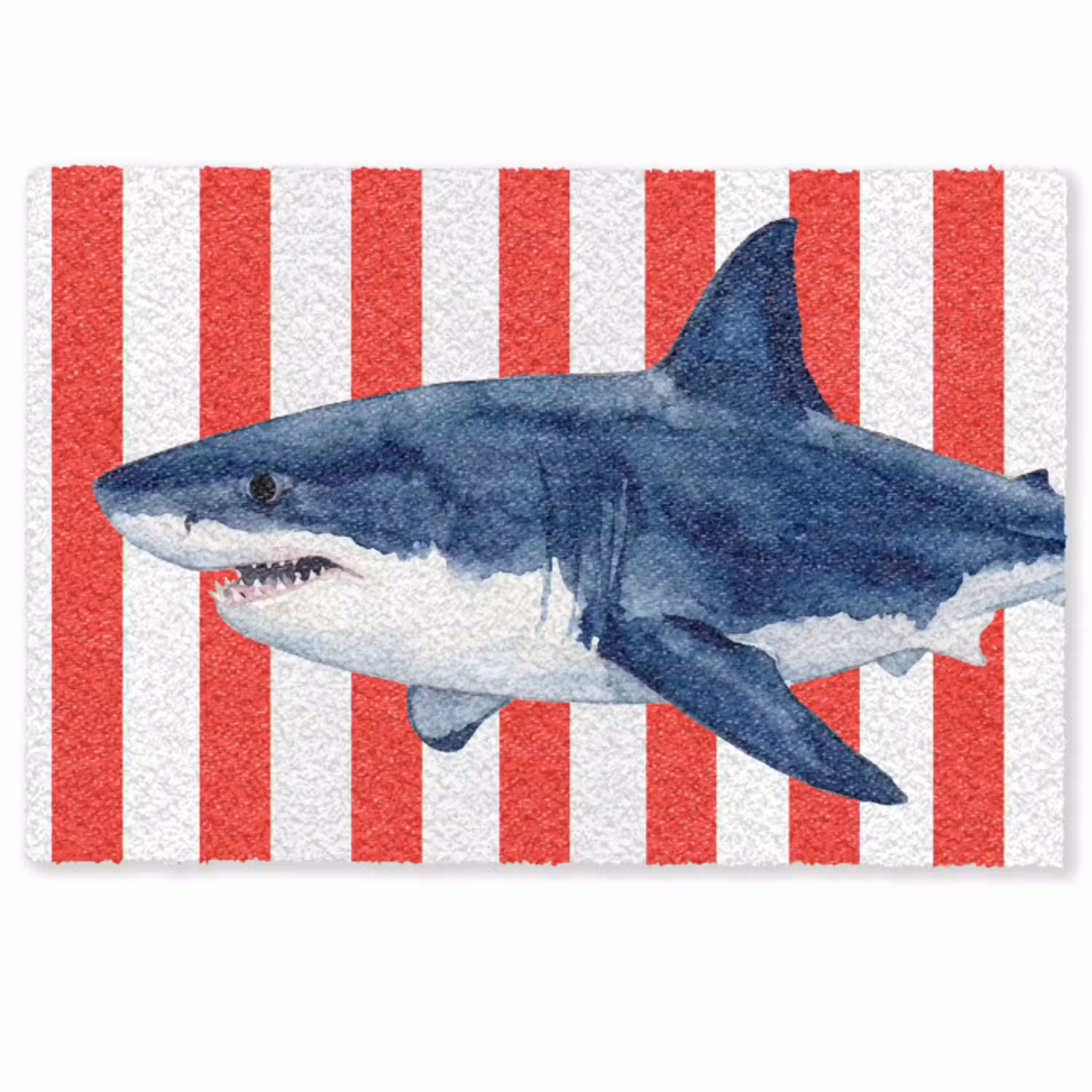 Vis - Haai - Zee - Illustratie - Blauw Deurmat klein -zkaufland3d