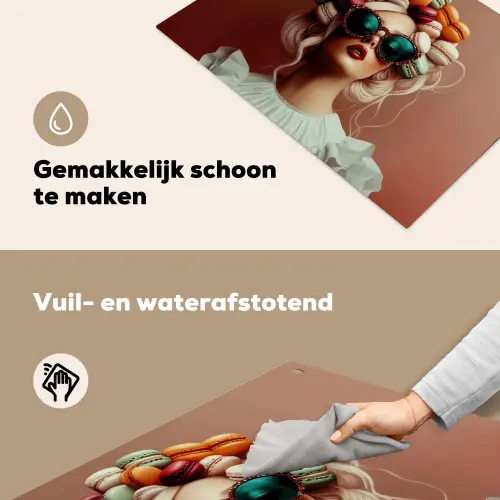 Vrouw - Macarons - Bril Inductie beschemer met haakjes klein -ky-schoon-nl