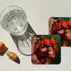 Vrouw - Drankenfruit - Rozen onderzetter kurk middel -sfeer4