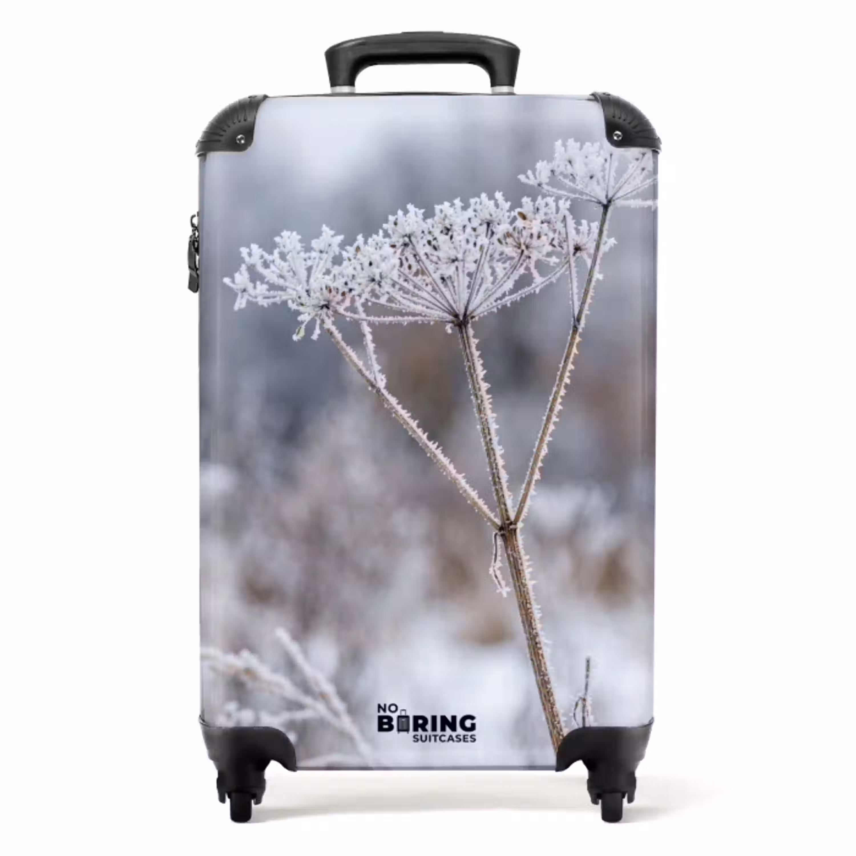 Schermbloem - Rijp - Kristallen - Winter - Delicaat NBS - Handbagage koffer - Volwassenen Unisex middel -productfoto_recht