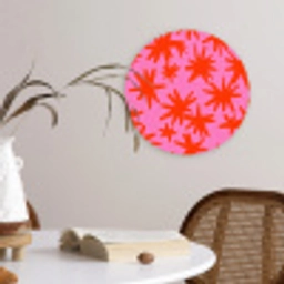 Modern - Sterren - Roze Wandcirkel kunststof plaat 5mm dik klein 188 -sfeer4