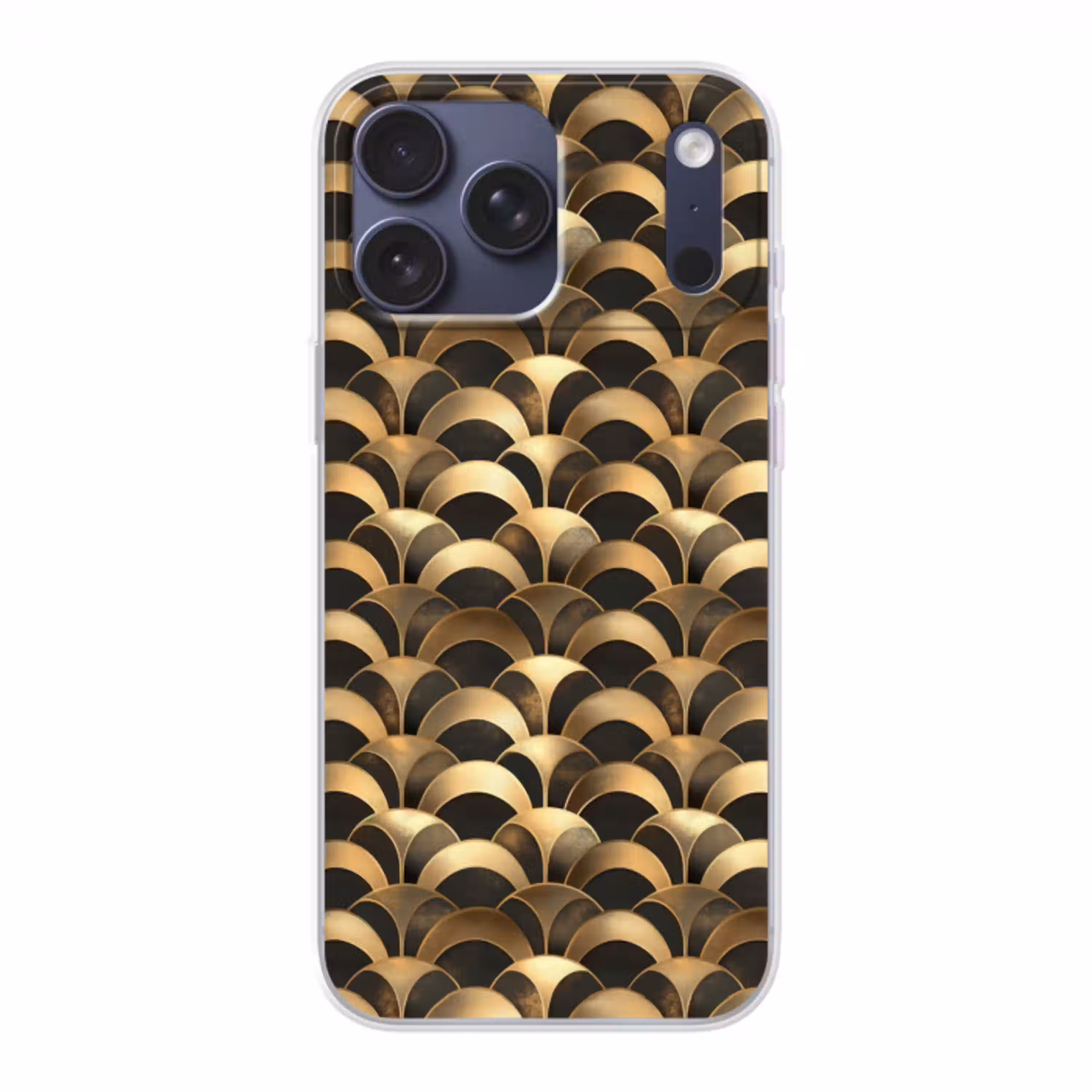 Schubben - Structuur - Goud Telefoonhoesje iPhone 17 Pro Max klein 879 -3d