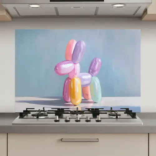 Dier - Ballon - Pasteltinten - Glanzend keuken achterwand spatscherm klein -3d_website
