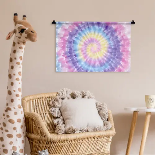 Spiraal - Tie dye - Pasteltinten Wandkleed katoen klein -wsfeer5_kind
