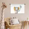 Olifant - Dier - Pastel kleuren Wandkleed katoen klein -wsfeer5_kind