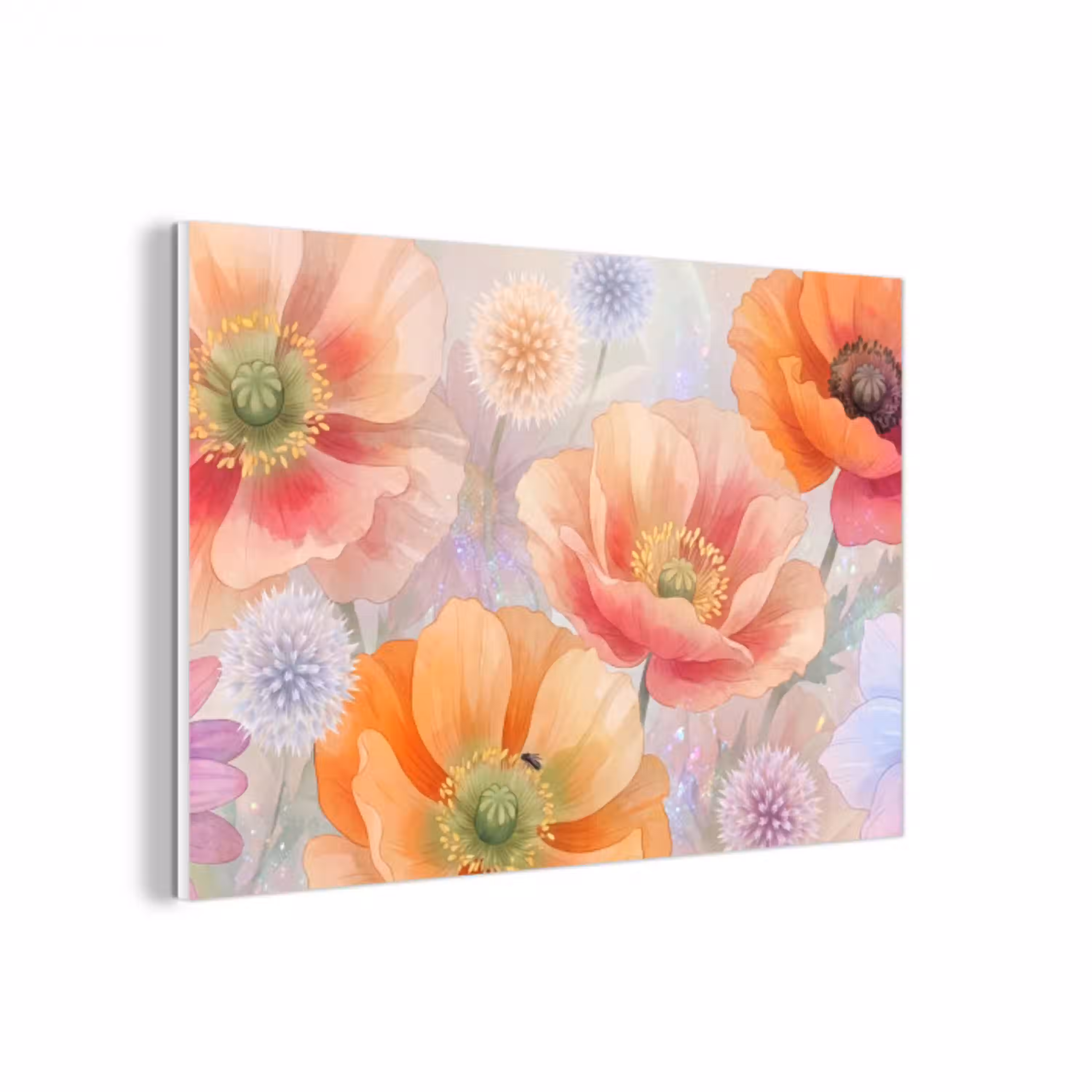 Bloemen - Aquarel - Natuur - Modern - Kleurrijk forex 5mm xxl -3d