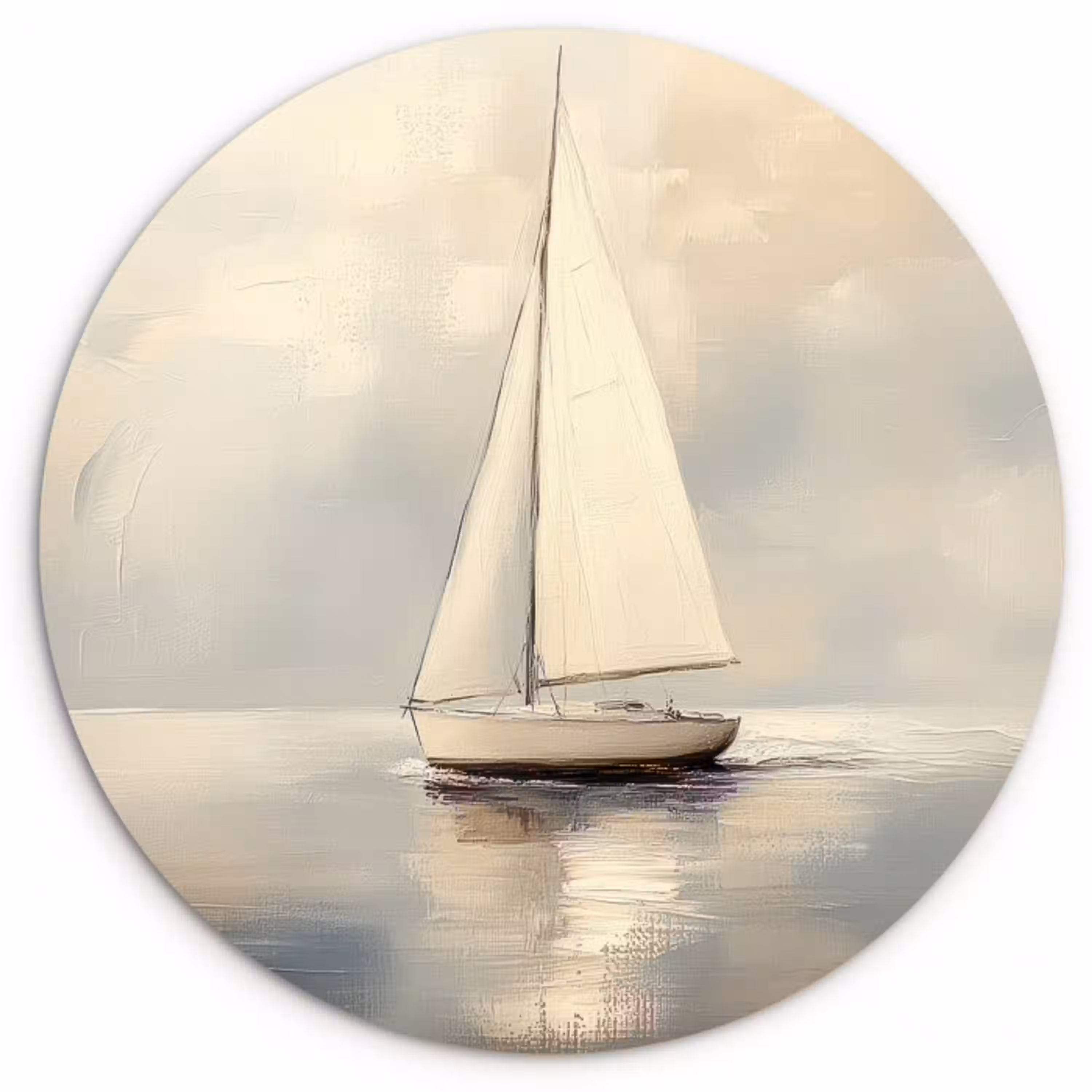 Zeilschip - Zee - Bewolkt Wandcirkel plexiglas klein -3d